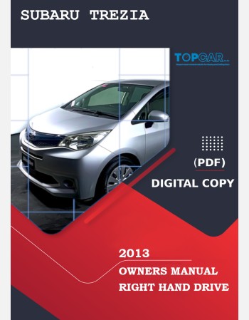 subaru trezia 2013 owners manual in english